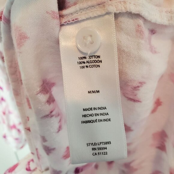 Beachlunchlounge Button Up Shirt Medium White Pink Double layer Cotton Gauze Tie - Picture 10 of 12